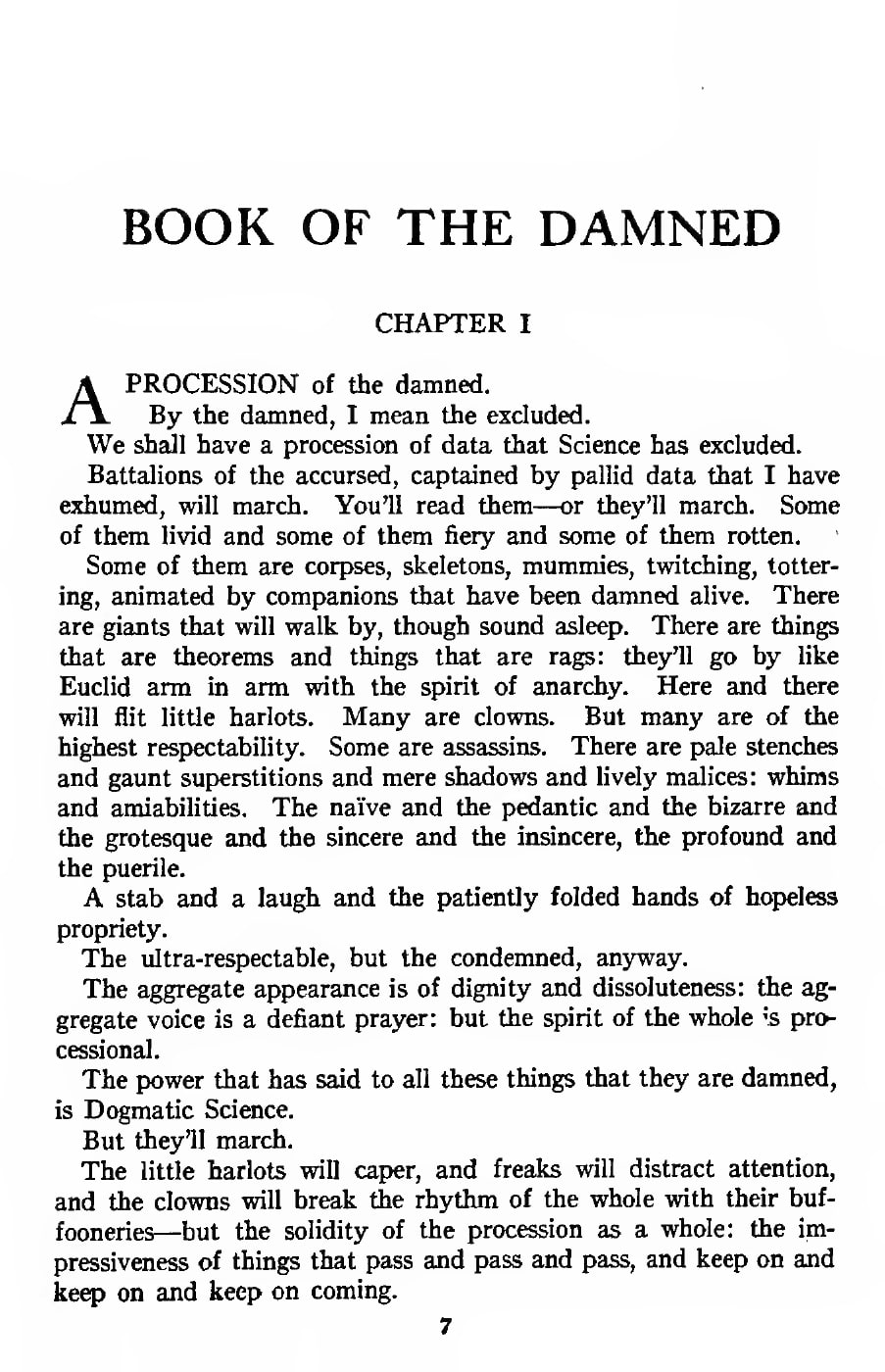 A printed page of continuous prose in short paragraphs, headed with a chapter number and opening with a large drop capital. The type is dense and the paper lightly browned.
